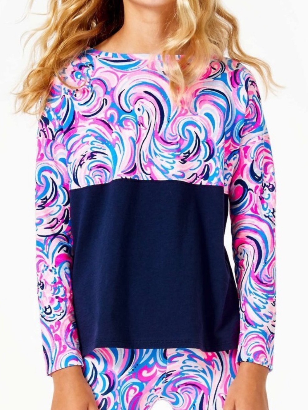 Lilly Pulitzer Finn Top in Raz Berry Flamingle Sz L